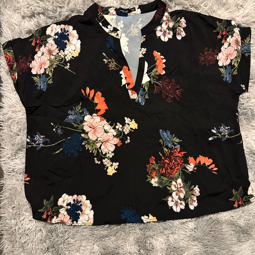 Floral Pattern Mini Skirt in Black by [Brand]